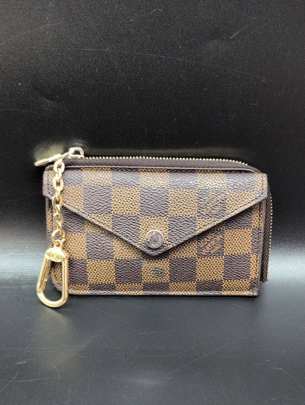 Louis Vuitton Damier Ebene Pattern Coated Canvas Card Holder Recto Verso